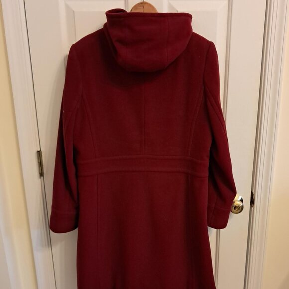 Burgandy Wool Blend Women’s Coat, Size 12 - Picture 6 of 6